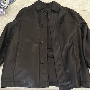 Men's Black leather coat